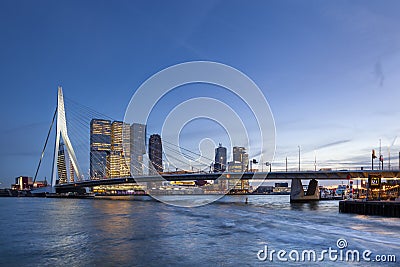 Skyline of Rotterdam Editorial Stock Photo